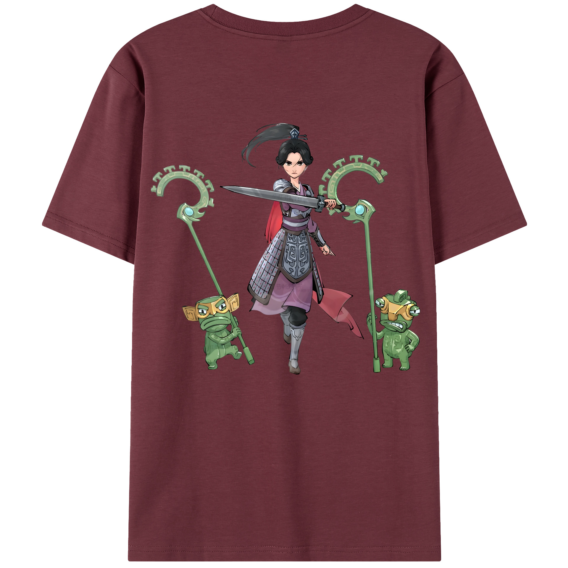 （画像用） Ne Zha 2 ナタ 魔童の大暴れ 綿100％半袖Tシャツ（背面プリント）